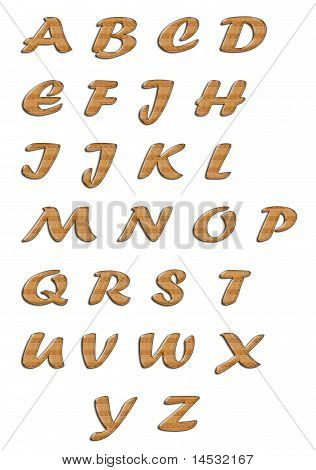Font aus hellem Holz