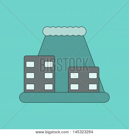 flat icon on stylish background tsunami city, vector