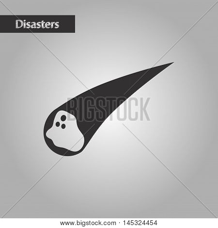 black and white style nature falling meteorite