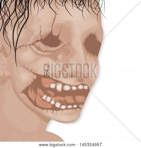 The dead man's face on a white background for the holiday of All Saints