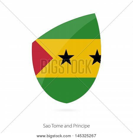 Flag of Sao Tome and Principe in the style of Rugby icon. Vector Illustration.