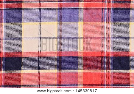 plaid shirt texture close up. Texture background