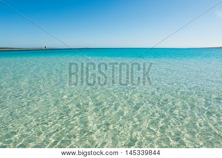 blue sky over Stintino sea in Sardinia Italy