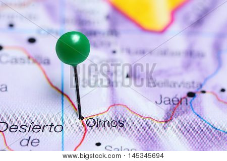 Olmos pinned on a map of Peru