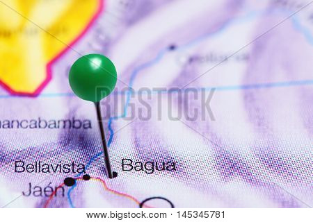 Bagua pinned on a map of Peru