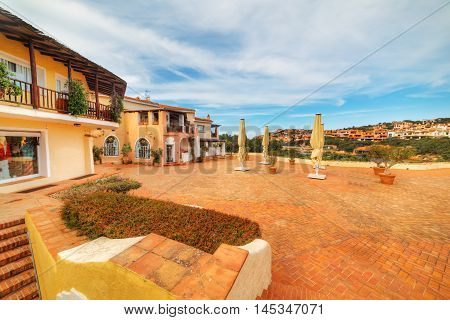 a small square in Porto Cervo Sardinia