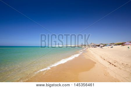 Long sandy beach between Eraclea Minoa and Torre Salsa Sicily Italy