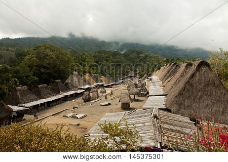 traditional village Bena village on Flores Island Indonesia Asia