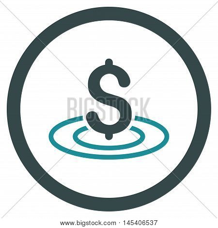 Money Area rounded icon. Vector illustration style is flat iconic bicolor symbol, soft blue colors, white background.