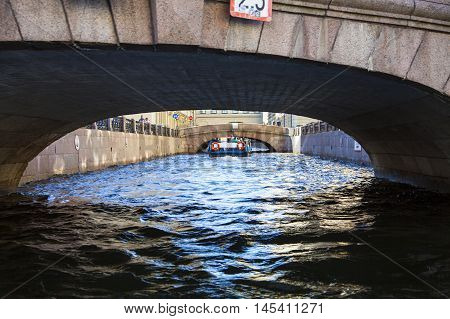 Bridge on the Moika River in St. Petersburg Russia