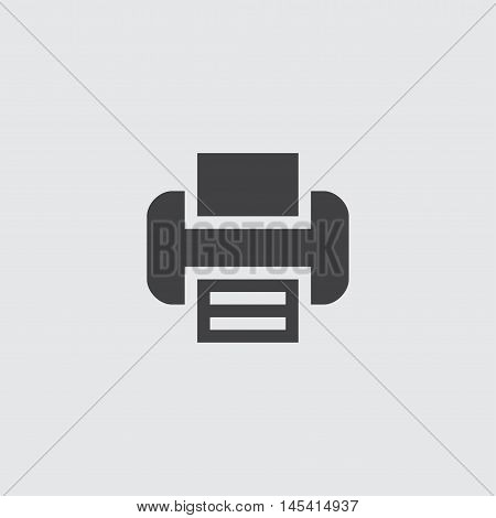 Print icon in a flat design in black color. Vector illustration eps10