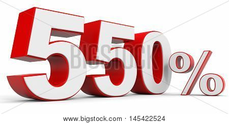 Discount 550 percent off on white background. 3D illustration.