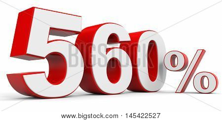 Discount 560 percent off on white background. 3D illustration.