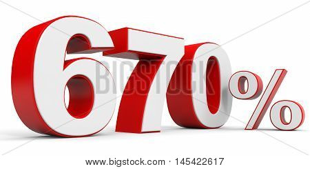 Discount 670 percent off on white background. 3D illustration.