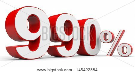 Discount 990 percent off on white background. 3D illustration.