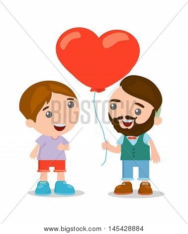 cute cartoon gay couple in casual clothes, romantic couple , vector Illustration