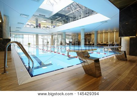banisters in a swimming pool