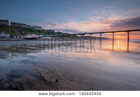 Saltburn at Sunset, at Saltburn by the Sea which is a Victorian seaside resort with what is the most northerly surviving British Pier