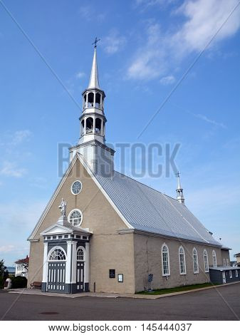 SAINT ANDRE DE KAMOURASKA QUEBEC CANADA 08 24 2016: Historic places in Bas-Saint-Laurent region, Church of St. Andrew at Saint-Andre-de-Kamouraska Quebec Canada