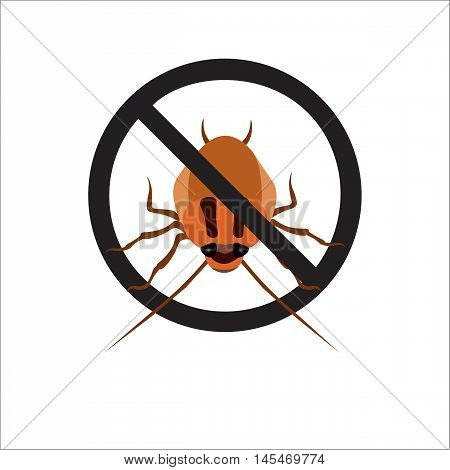 Illustration redhead cockroach on white background. Vector illustration