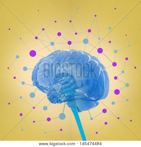 Huma brain isolated. Brain power, colorful creative thoughts. 3D illustration.