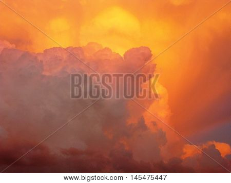 The evening sky. Clouds and sunset. Beautiful clouds. Clouds background. Sky background.