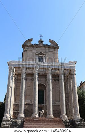 The Temple of Antoninus and Faustina in Rome