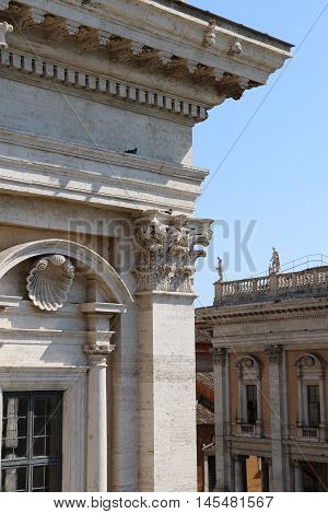 Detail of the Capitoline museums in Rome
