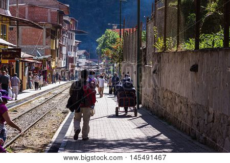 Workers Delivering Supplies By Hand