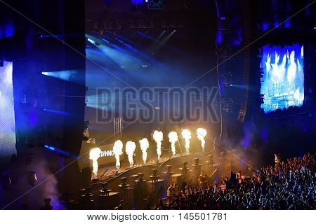 Fire Flame Projection At Live Concert