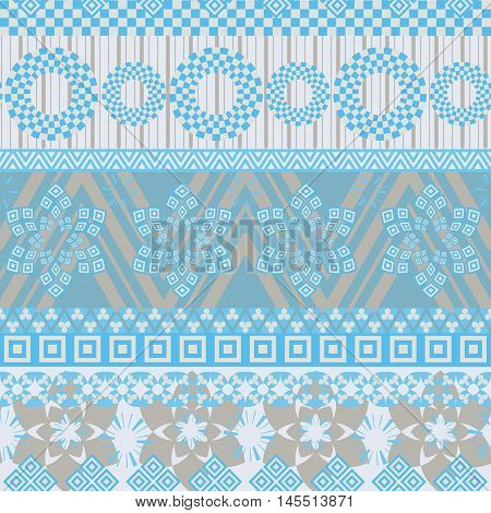 Tribal seamless pattern. Abstract background with ethnic ornament. Seamless background with different geometric shapes. Vector illustration
