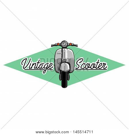 Color vintage scooter emblem. Scooter travel concept.