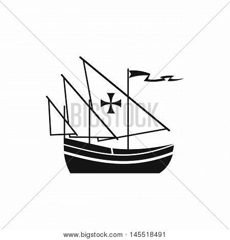 Ship of Columbus icon in simple style isolated on white background. Maritime transport symbol
