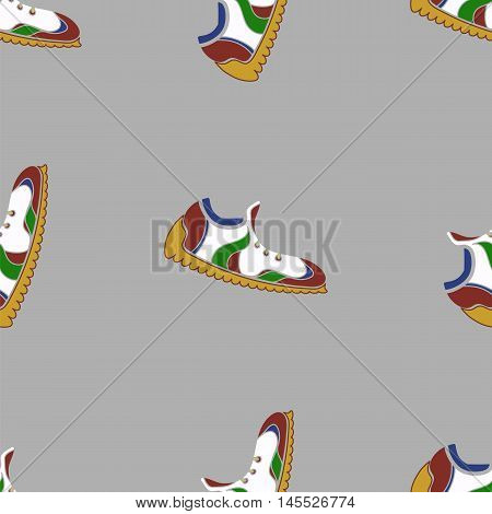 Ranning Shoes Seamless Pattern on Grey Background