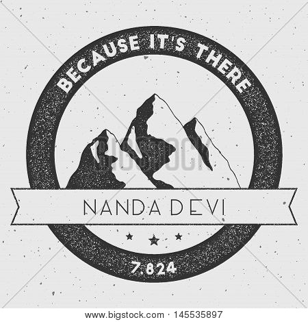 Nanda Devi In Himalayas, India Outdoor Adventure Logo. Round Climbing Vector Insignia. Climbing, Tre