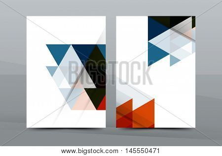 Colorful fresh business A4 cover template - flyer, brochure, book cover and annual report. Geometric design abstract background