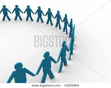 People Holding Hands In A Big Circle