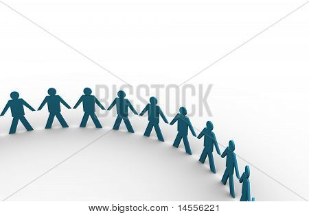 People Holding Hands In A Big Circle