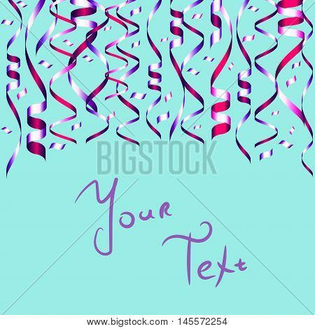 colorful confetti on blue background isolate objects