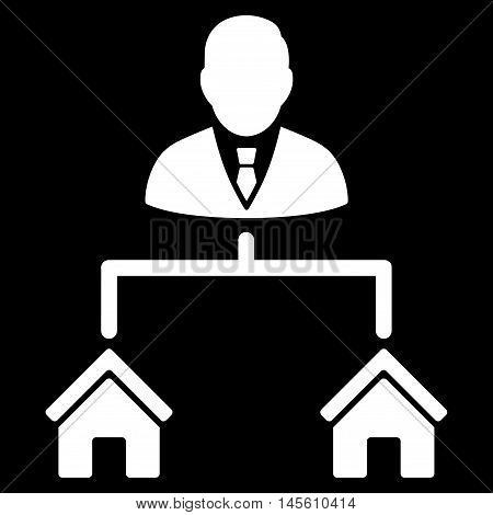 Realty Manager icon. Vector style is flat iconic symbol white color black background.