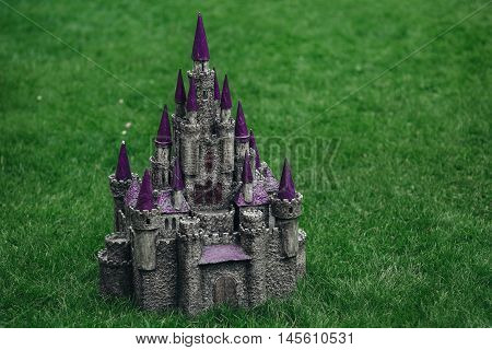 Beautiful medieval handmade castle. Made of papier-mache