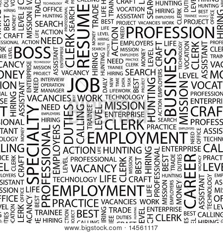 LAVORO. Sfondo vettoriale senza soluzione di continuità. Wordcloud illustrazione. Illustrazione con ter diversa associazione