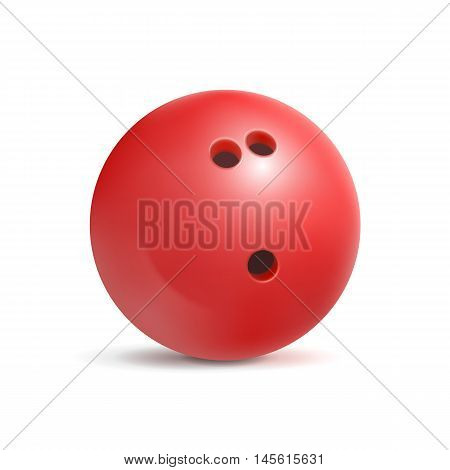 Bowling ball. Sport equipment for game. Leisure and fun. Vector illustration isolated on white background.