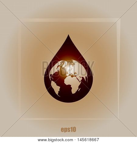 Earth In Water-drop