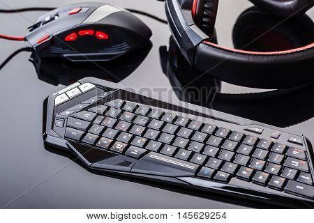 Gaming Gear On Black