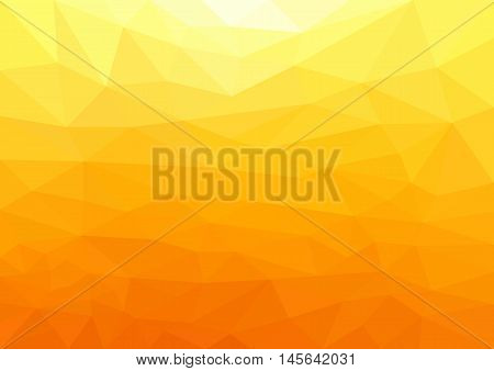 Orange abstract polygonal background. Triangular low poly background. Vector illustration.