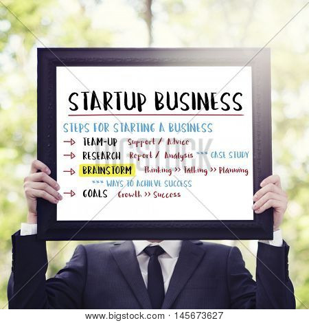 Startup Business Plan Steps Graphic Concept