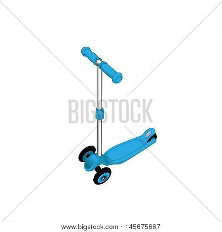 Black push scooter on white. Clipping path included.