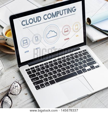 Cloud Computing Data Digital Storage Graphic Concept