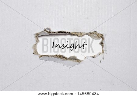 The word insight appearing behind torn paper